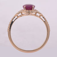 1.88 Ct Oval Mixed Cut Natural Ruby 14K Gold Ring