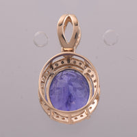 3.24 Ct Oval Mixed Cut Natural Tanzanite 14K Gold Pendant