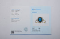 1.92 Ct Oval Mixed Cut Natural Sapphire 14K Gold Ring