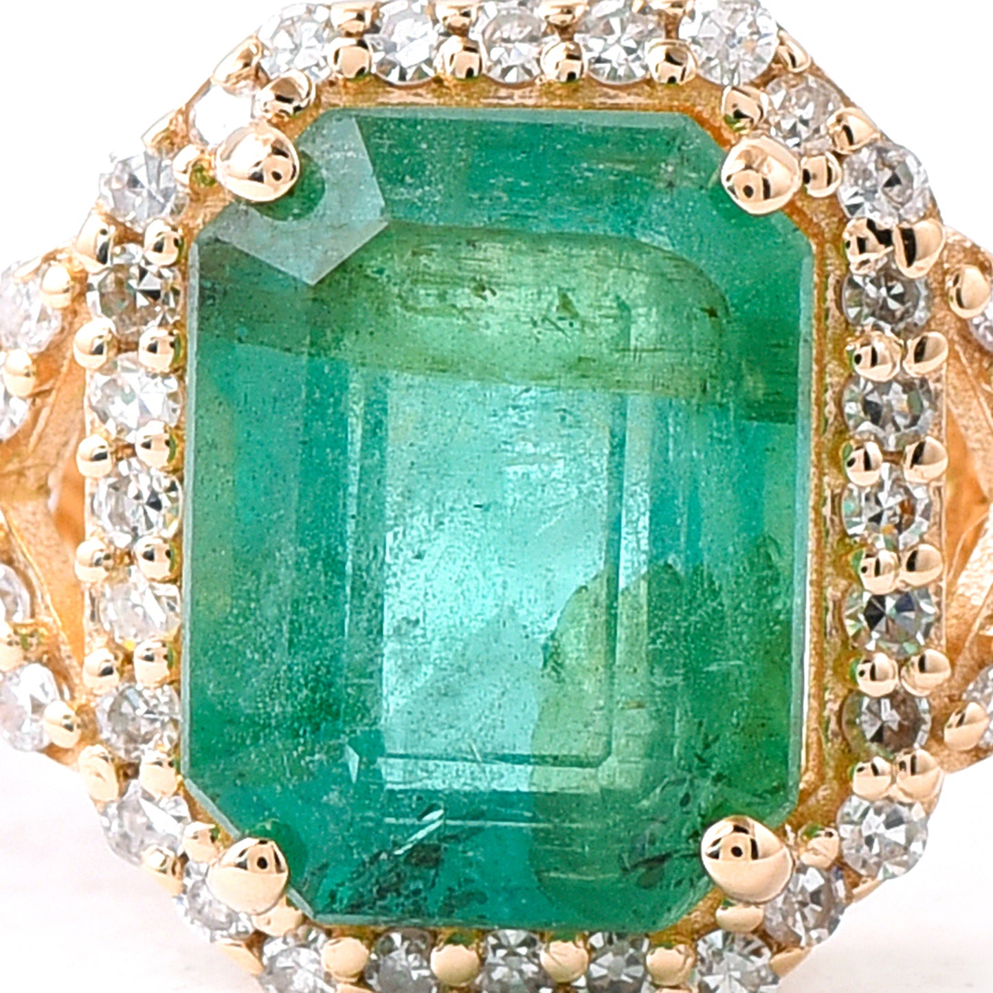 1.80 Ct Octagon Step Cut Natural Emerald 14K Gold Ring