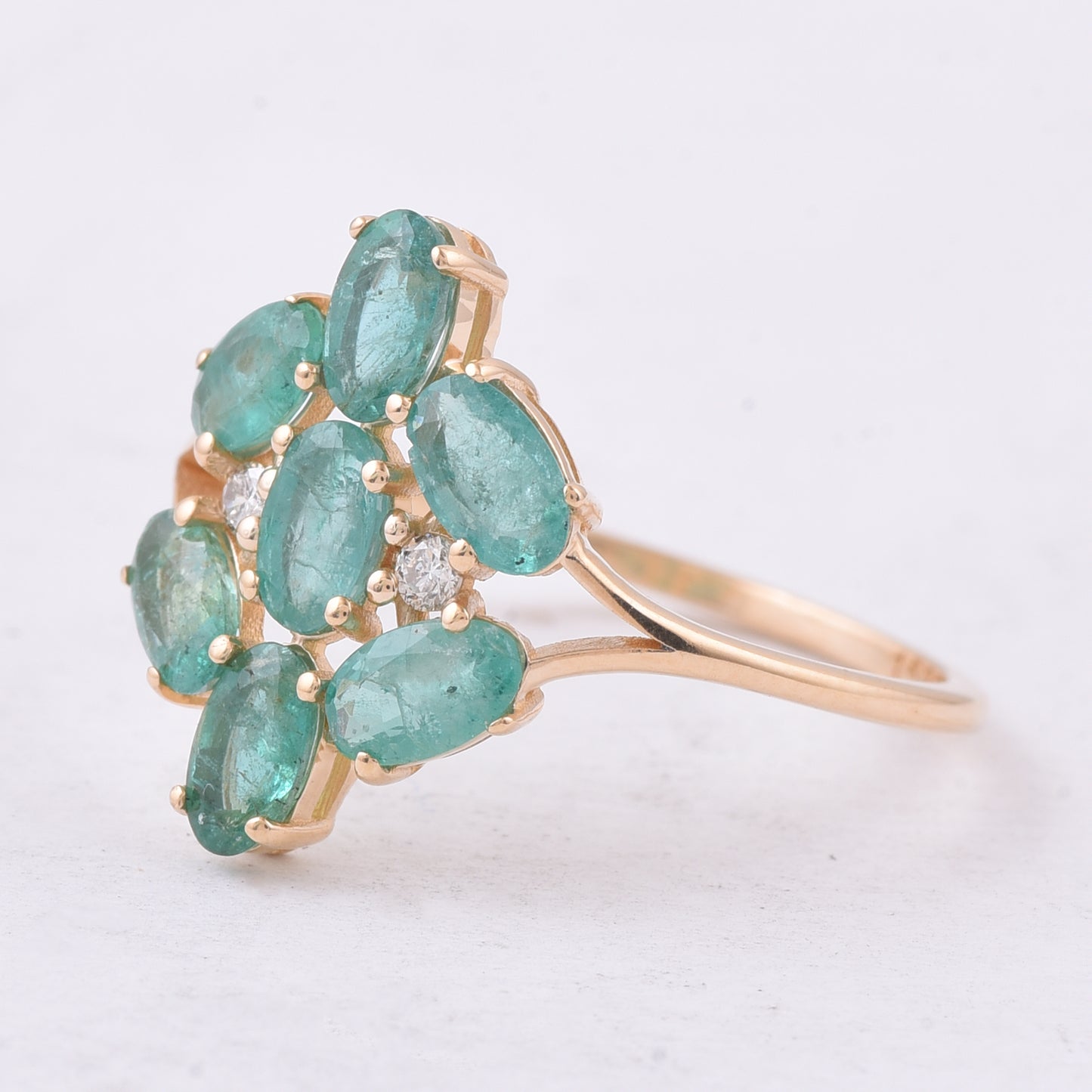 1.45 Ct Oval Natural Emerald 14K Gold Ring