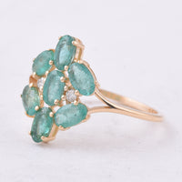 1.45 Ct Oval Natural Emerald 14K Gold Ring