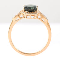 1.86 Ct Oval Mixed Cut Natural Green Tourmaline 14K Gold Ring