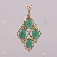 2.44 Ct Oval Emerald 14K Gold Pendant
