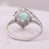 1.40 Ct Pear Mixed Cut Natural Emerald 950 Platinum Ring
