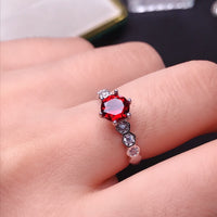 Garnet 925 Sterling Silver Ring