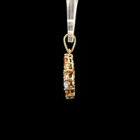 2.35 Ct Pear Multi Sapphire 14K Gold Pendant