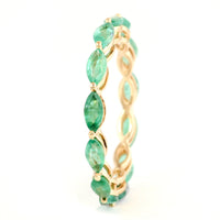 1.54 Ct Marquise Mixed Cut Natural Beryl Emerald 14K Gold Ring