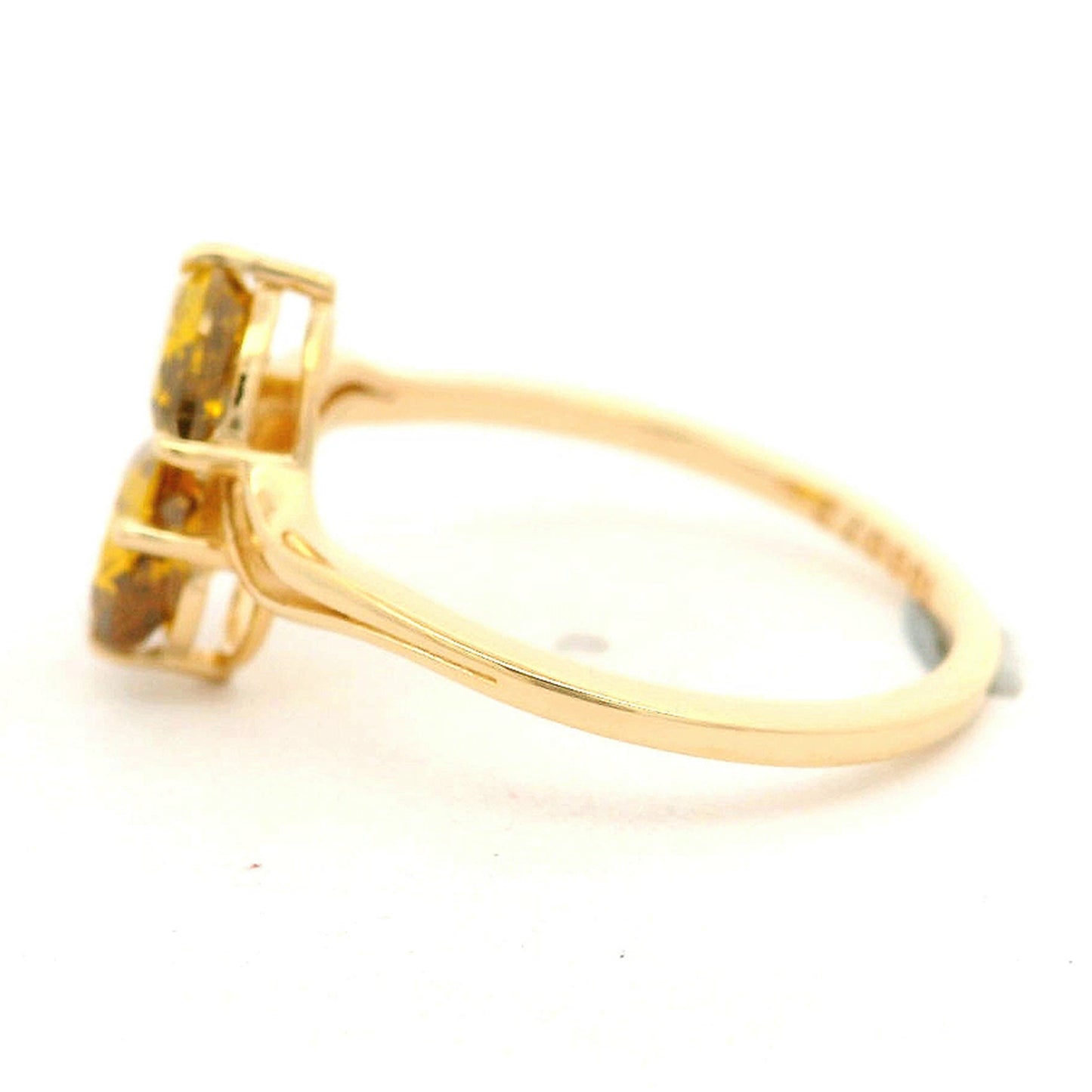 1.30 Ct Pear Yellow Diamond 14K Gold Ring