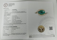 1.95 Ct Oval Cabochon Natural Beryl Emerald 14K Gold Ring