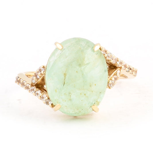 6.35 Ct Oval Emerald 14K Gold Ring
