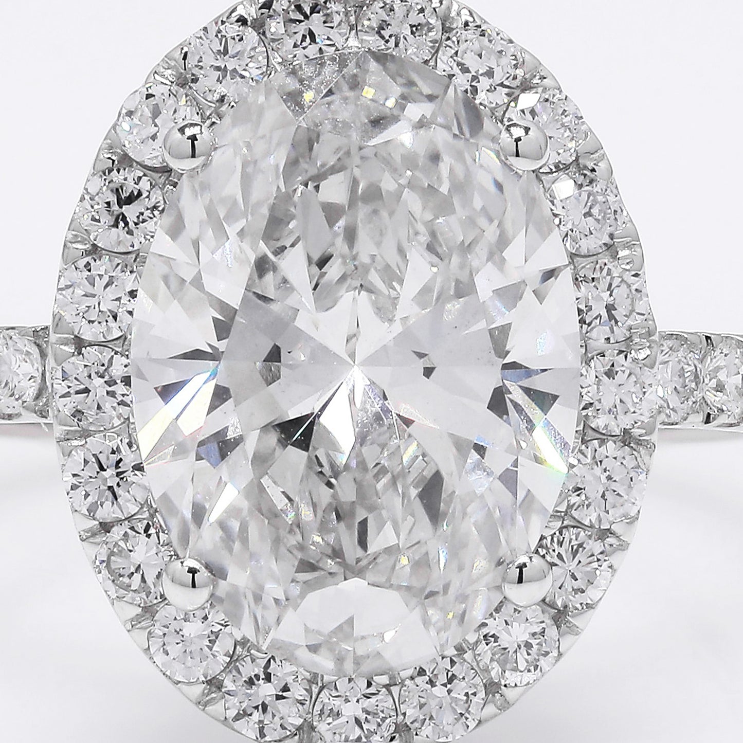 4.54 Ct Oval Brilliant Lab Grown Diamond 14K Gold Ring