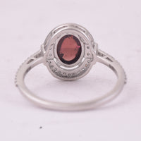 1.57 Ct Oval Cabochon Cut Natural Pink Tourmaline 950 Platinum Ring