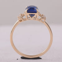 1.68 Ct Cushion Sapphire 9K Gold Ring