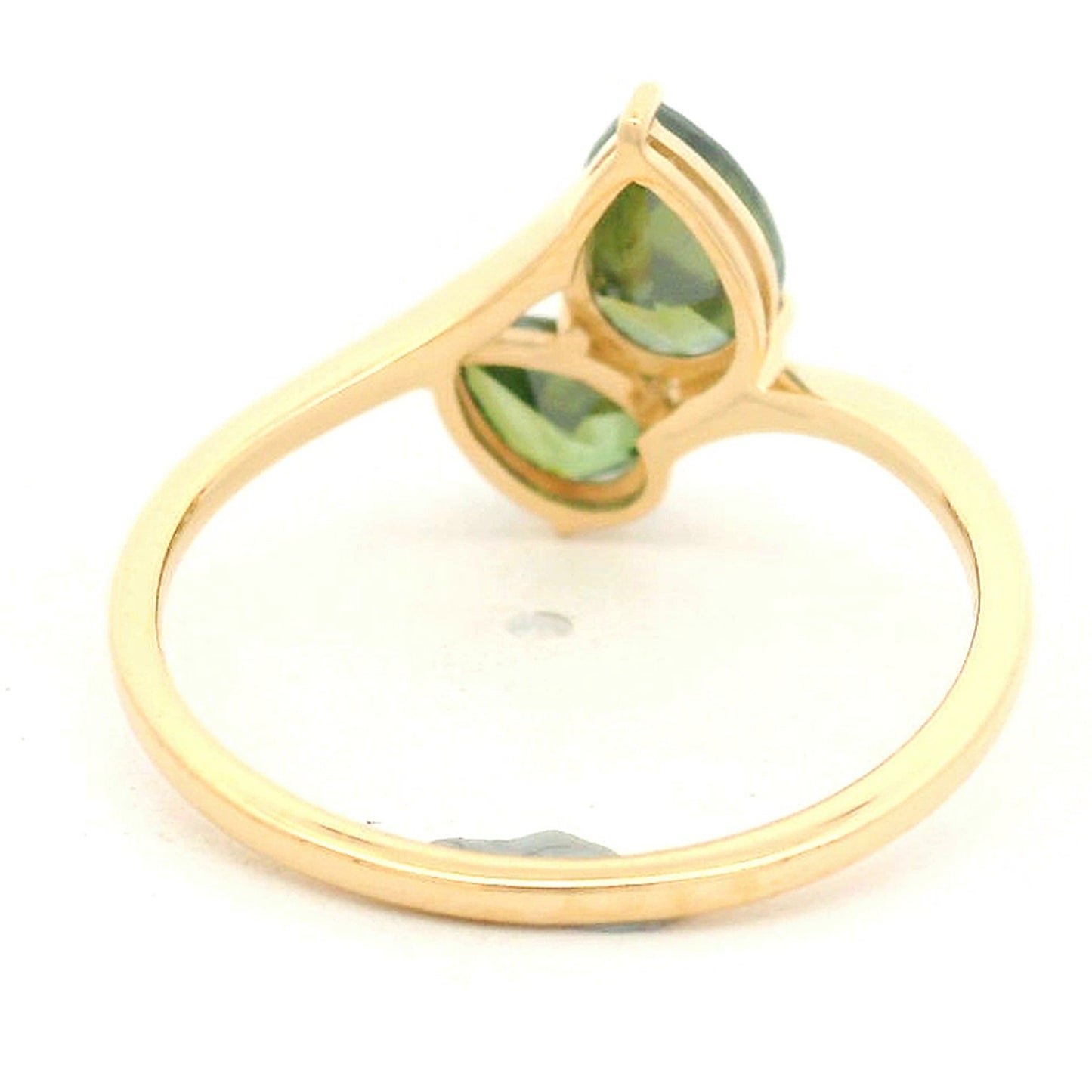 1.23 Ct Pear Green Diamond 14K Gold Ring