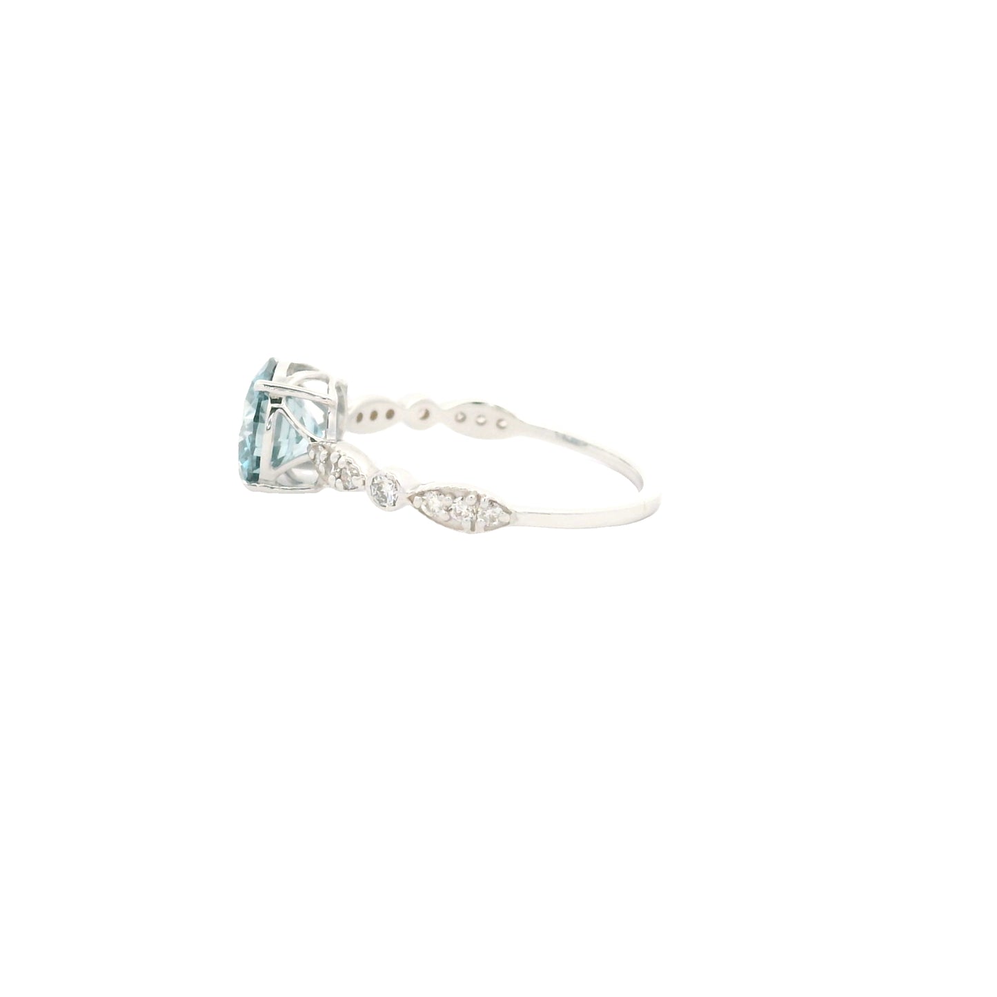 1.83 Carats Blue Lab Grown Diamond 14K Gold Ring