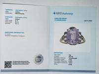 7.47 Ct Cushion Natural Kunzite 14K Gold Ring