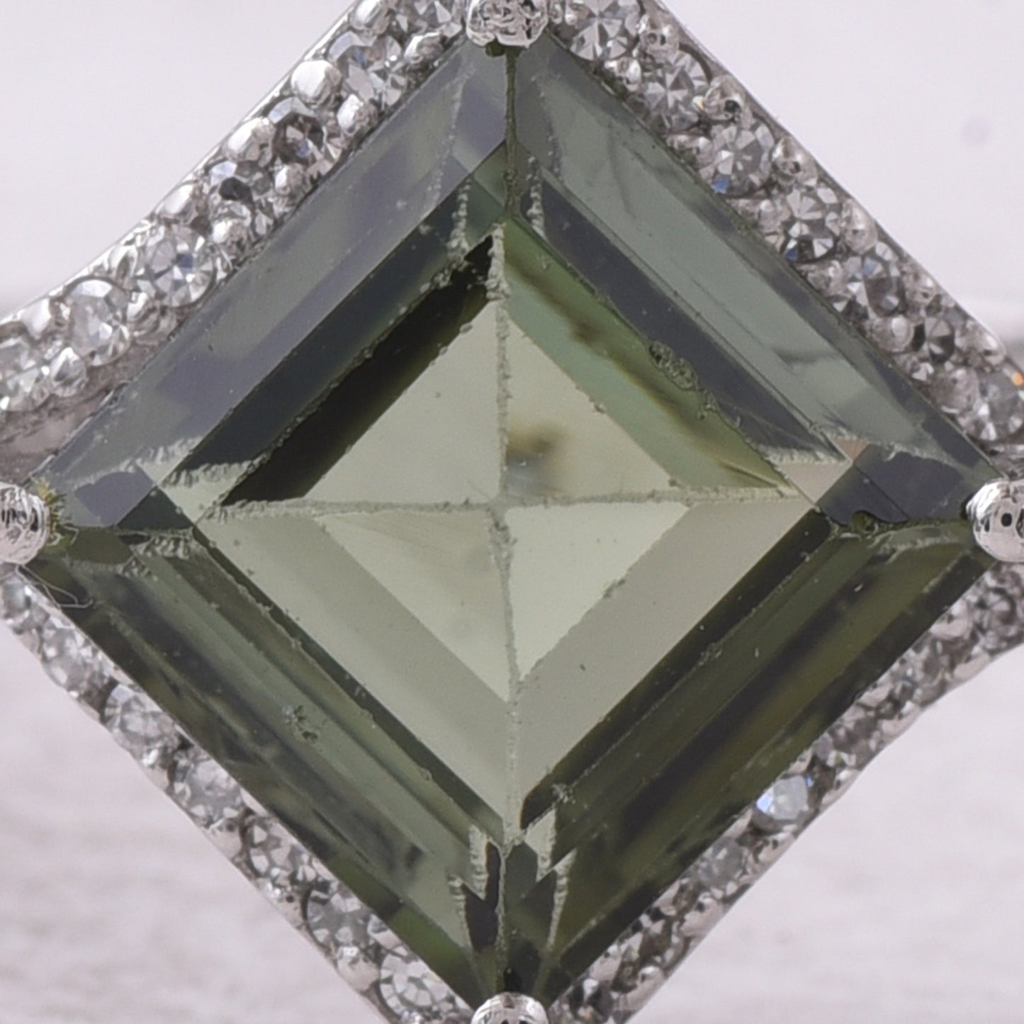 2.79 Ct Square Step Cut Natural Green Tourmaline 950 Platinum Ring