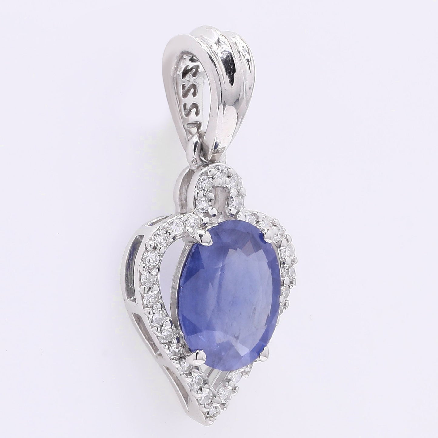 1.40 Ct Oval Mixed Cut Natural Sapphire 950 Platinum Pendant