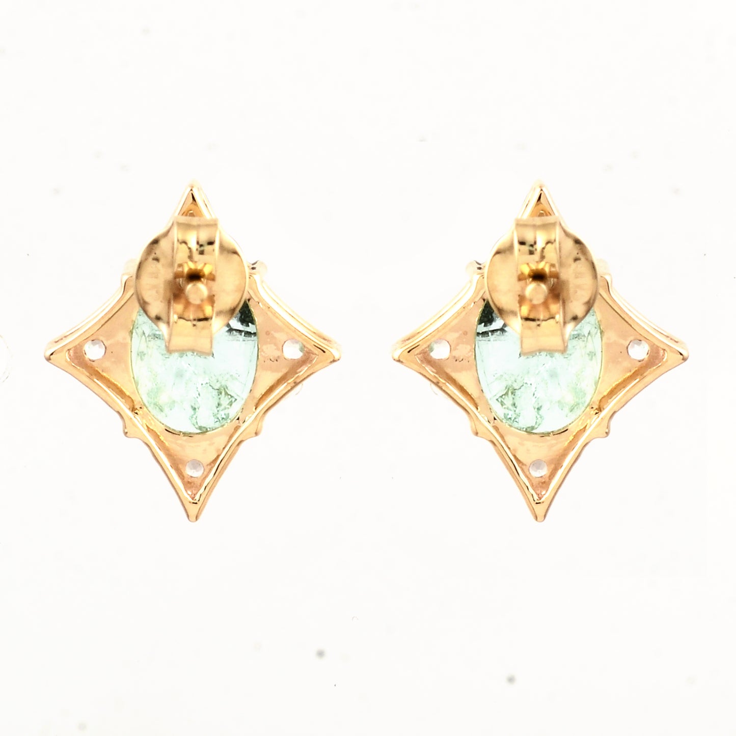2.86 Ct Oval Emerald 14K Gold Earrings