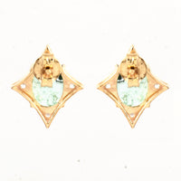 2.86 Ct Oval Emerald 14K Gold Earrings