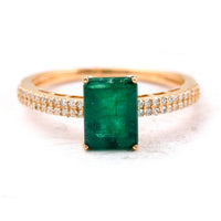 1.71 Ct Octagon Step Cut Natural Emerald 14K Gold Ring