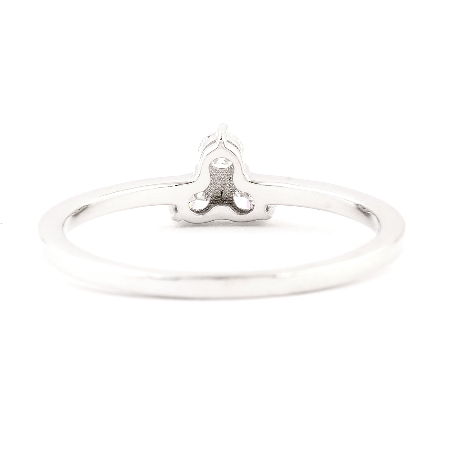 0.21 Ct Round Lab Grown Diamond 925 Silver Ring