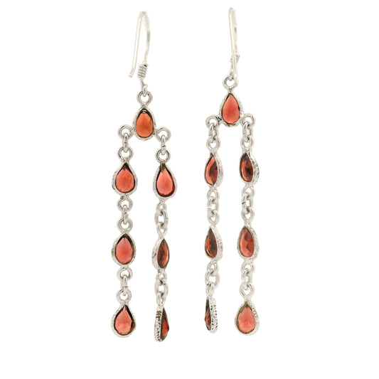 10.50 Ct Garnet 925 Sterling Silver Earrings