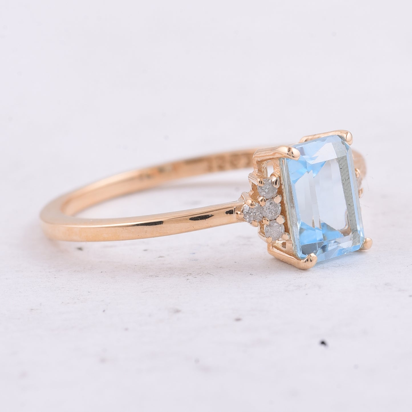 1.40 Ct Octagon Step Cut Natural Topaz 14K Gold Ring