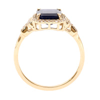 2.74 Ct Octagon Natural Sapphire 14K Gold Ring