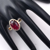 8.43 Ct Oval Cabochon Cut Natural Tourmaline 14K Gold Ring
