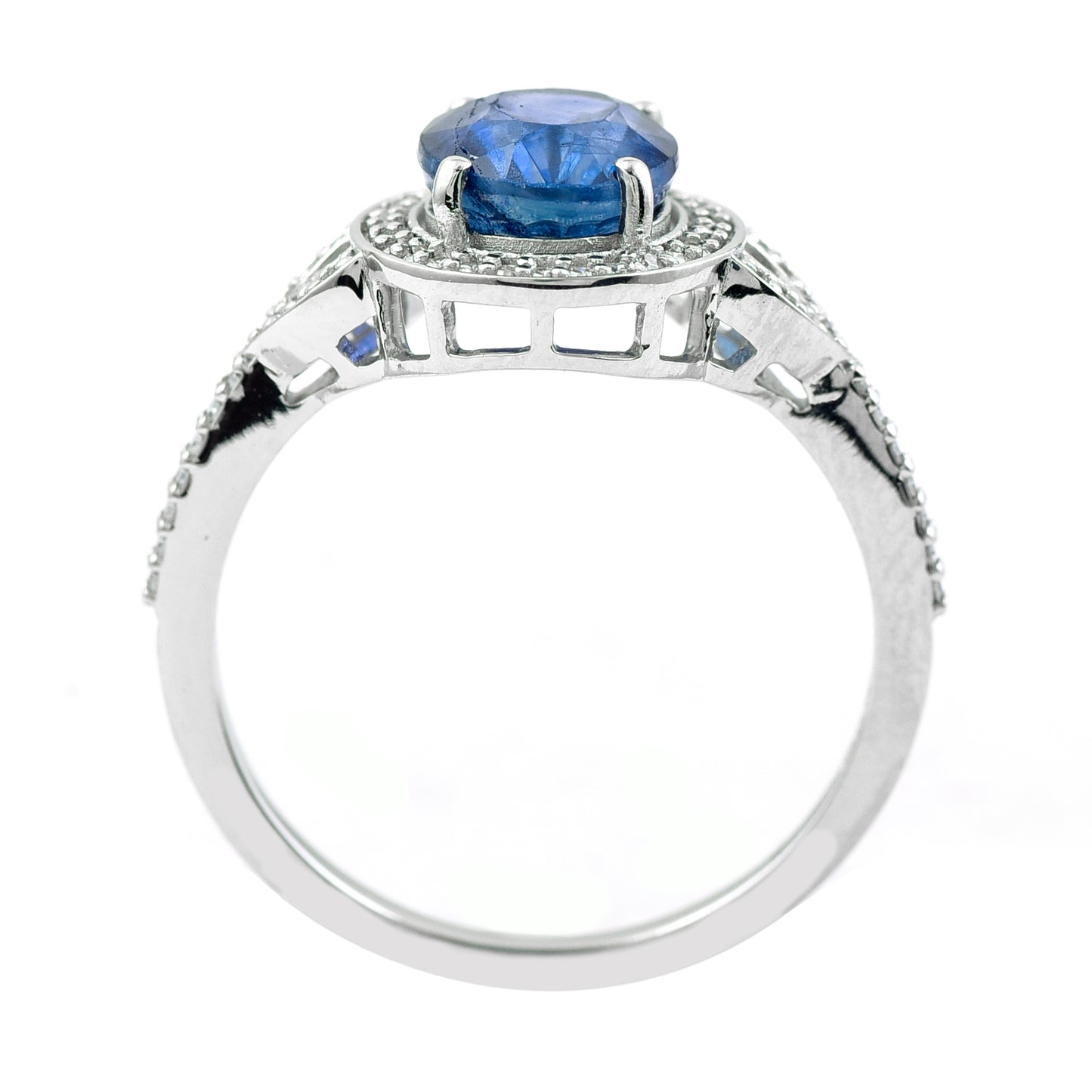 2.84 Ct Oval Mixed Cut Natural Sapphire 950 Platinum Ring