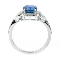 2.84 Ct Oval Mixed Cut Natural Sapphire 950 Platinum Ring