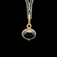 2.98 Ct Oval Mixed Cut Natural Sapphire 14K Gold Pendant