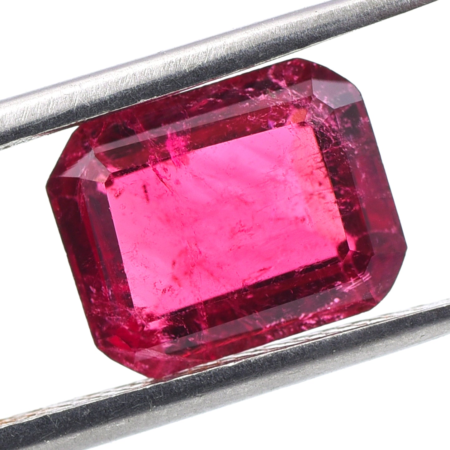 2.65 Natural Tourmaline Rubellite Emerald Cut Gemstone