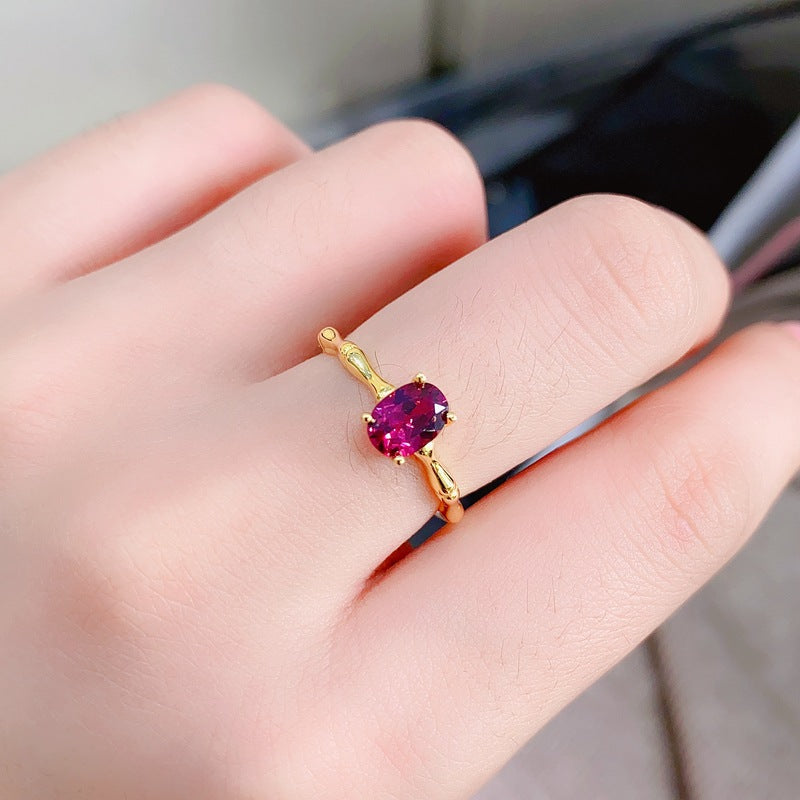 Garnet 925 Sterling Silver Ring