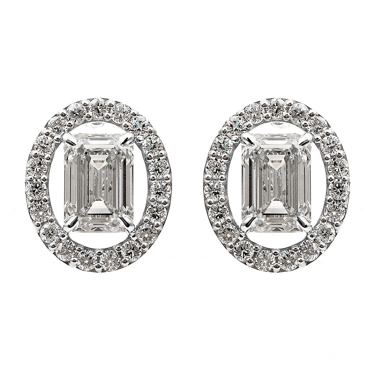 4.96 Carats Lab Grown Diamond 14K Gold Earrings