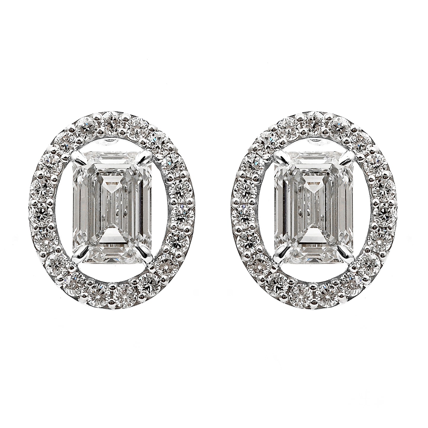 4.96 Carats Lab Grown Diamond 14K Gold Earrings