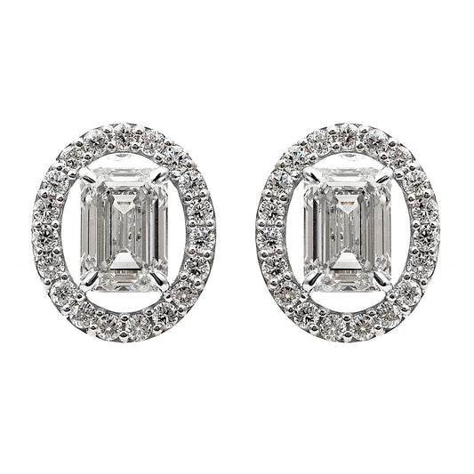 4.96 Carats Lab Grown Diamond 14K Gold Earrings