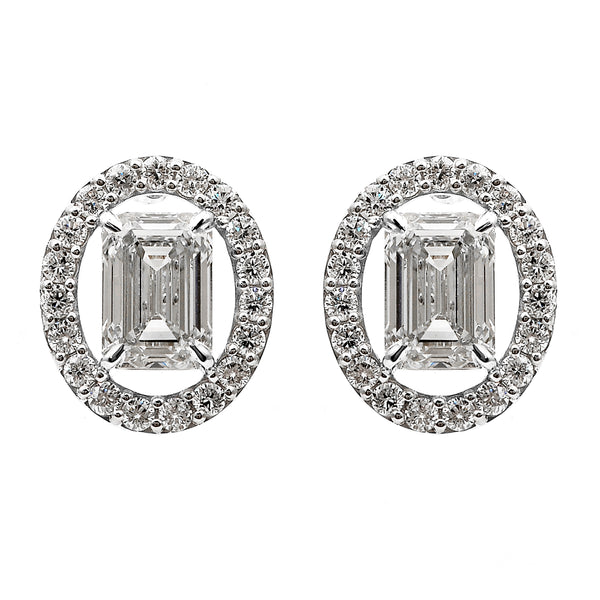 4.96 Carats Lab Grown Diamond 14K Gold Earrings