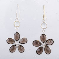12.05 Ct Smoky Quartz 925 Sterling Silver Earrings