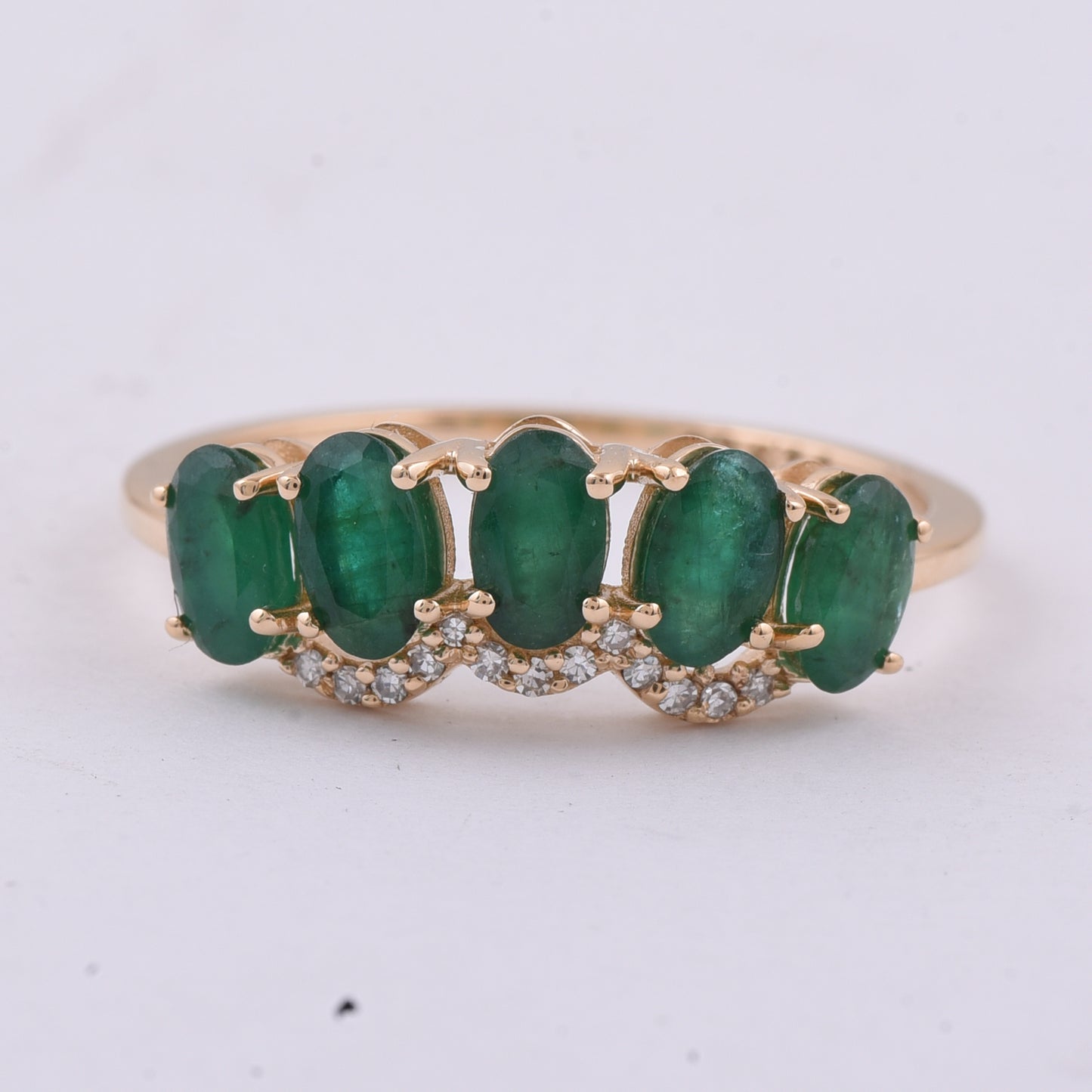 1.32 Ct Oval Natural Emerald 14K Gold Ring