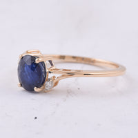 1.87 Ct Oval Natural Sapphire 14K Gold Ring