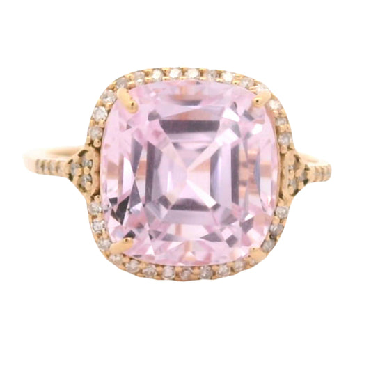 6.19 Ct Octagon Kunzite 14K Gold Ring