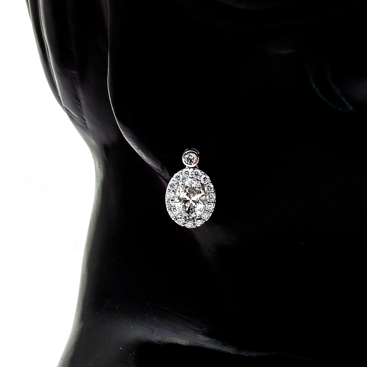 3.17 Carats Lab Grown Diamond 14K Gold Earrings