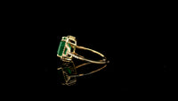3.13 Ct Octagon Natural Emerald 14K Gold Ring