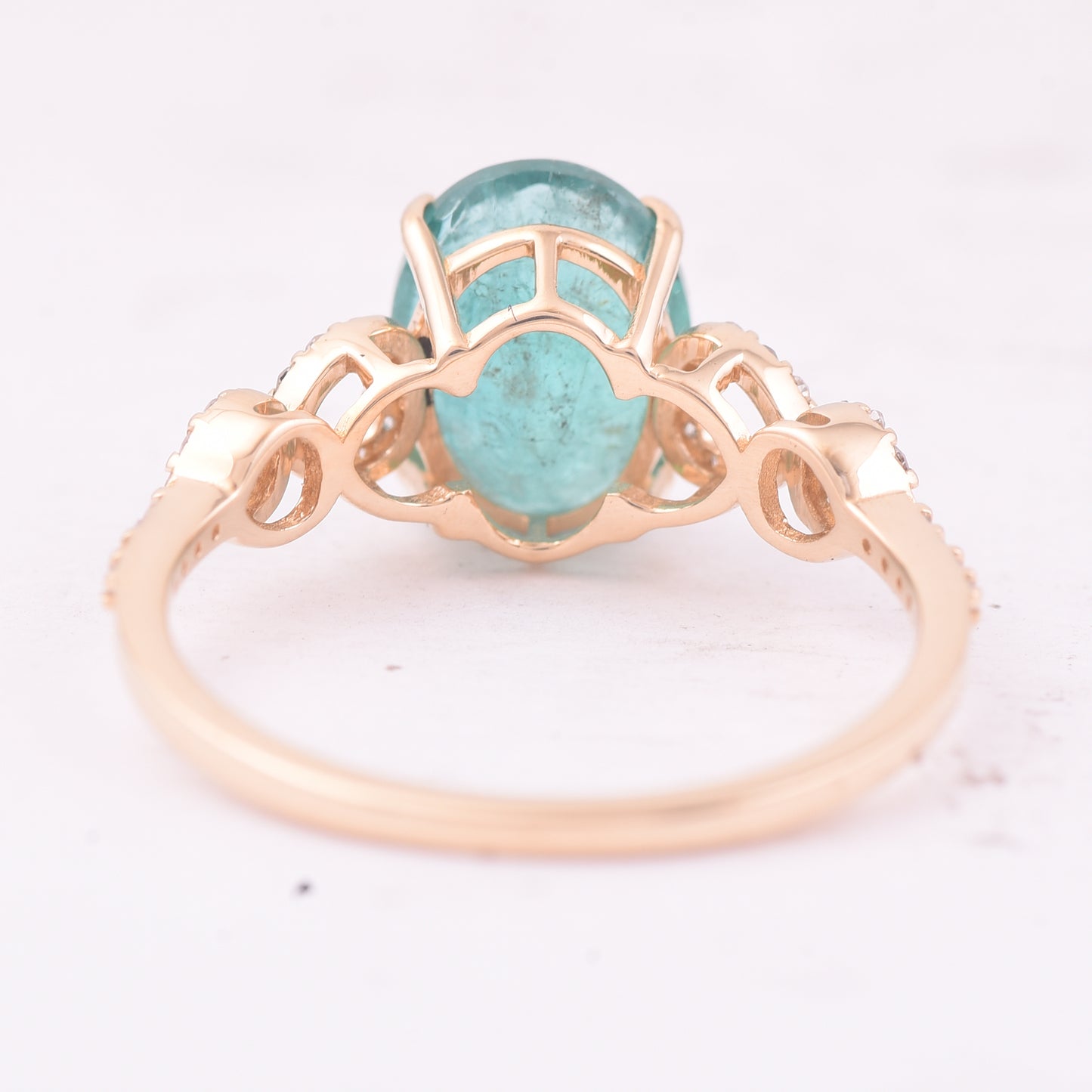 2.39 Ct Oval Mixed Cut Natural Emerald 14K Gold Ring