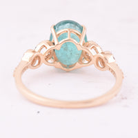 2.39 Ct Oval Mixed Cut Natural Emerald 14K Gold Ring