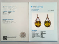 5.59 Ct Oval Mixed Cut Natural Yellow Sapphire 14K Gold Earrings