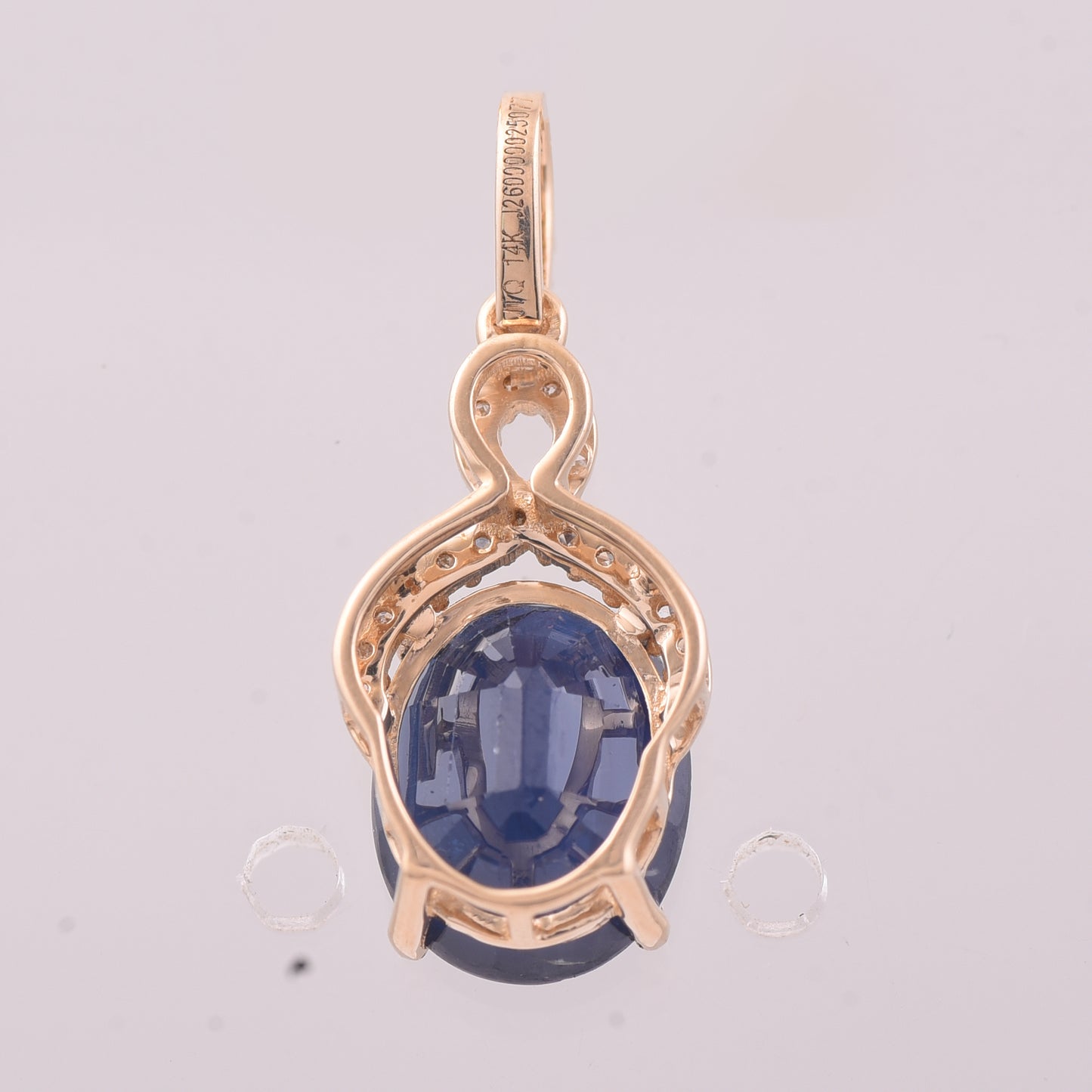 3.50 Ct Oval Mixed Cut Natural Sapphire 14K Gold Pendant